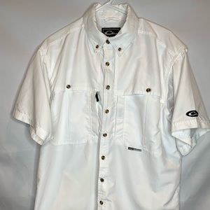 Drake Men’s Small White Vented Shirt Short Sleeve